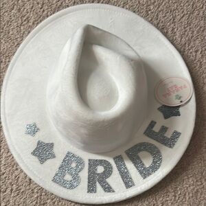 Target White Bride Hat with Silver Accents